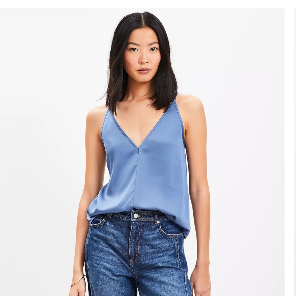 LOFT Blue Sleeveless Backless Camisole